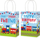 16Pcs Train 2nd Birthday Party Favor Bags Chugga Chugga Two Two Goodie Bags - Grencian