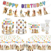 171 Pcs Golden Retriever Birthday Party Supplies Serves 24 - Grencian