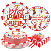 200 Pcs Carnival Party Plates and Napkins - Grencian
