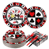 200 Pcs Casino Party Plates and Napkins - Grencian