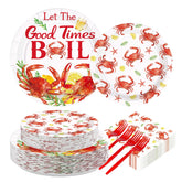 200 Pcs Crab Boil Party Plates and Napkins - Grencian