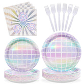 200 Pcs Disco Party Plates and Napkins - Grencian