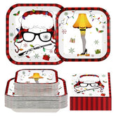 200 Pcs Funny Xmas Story Party Plates and Napkins - Grencian