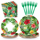 200 Pcs Hawaiian Party Plates and Napkins - Grencian