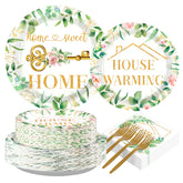 200 Pcs House Warming Party Plates and Napkins - Grencian