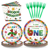 200 Pcs Insect 1st Birthday Party Plates and Napkins - Grencian