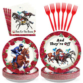 200 Pcs Kentucky Derby Party Plates and Napkins - Grencian