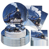 200 Pcs Polar Christmas Party Plates and Napkins - Grencian