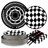 200 Pcs Race Car Party Plates and Napkins - Grencian