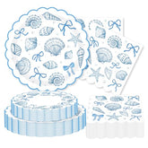 200 Pcs Seashell Scalloped Party Plates and Napkins - Grencian