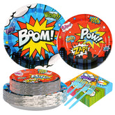 200 Pcs Super Hero Party Plates and Napkins - Grencian