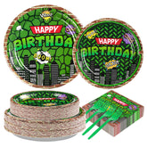 200 Pcs Turtle Birthday Party Plates and Napkins - Grencian