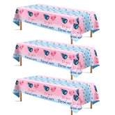 3Pcs Burnouts or Bows Gender Reveal Party Tablecloth
