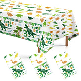 3Pcs Dinosaur 3rd Birthday Party Tablecloth - Grencian
