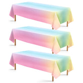 3Pcs Pastel Rainbow Party Tablecloth - Grencian