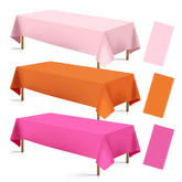 3Pcs Pink Orange Party Tablecloth