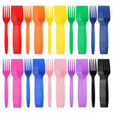 420 Pcs Rainbow Disposable Plastic Forks - Grencian