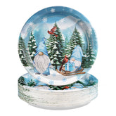 50 Pcs 10 Inch Blue Gnome Party Paper Plates - Grencian