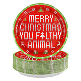 50 Pcs 10 Inch Funny Xmas Movie Party Paper Plates - Grencian