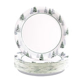 50 Pcs 10 Inch Snowy Pine Tree Party Paper Plates - Grencian