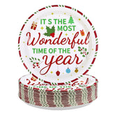 50 Pcs 10 Inch Wonderful Time Party Paper Plates - Grencian