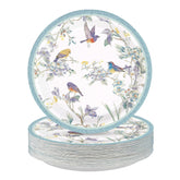 50 Pcs 10-inch Blue Birds Party Paper Plates - Grencian