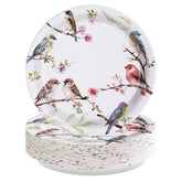 50 Pcs 10-inch Vintage Bird Party Paper Plates - Grencian