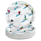 50 Pcs 10-inch Winter Ski Party Paper Plates - Grencian