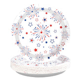 50 Pcs 4th of July Star Firework Party Paper Plates - Grencian