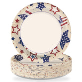 50 Pcs 4th of July Stars Party Paper Plates - Grencian