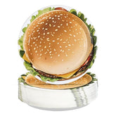 50 Pcs 7-inch Hamburger Party Paper Plates - Grencian