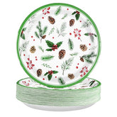 50 Pcs 9 Inch Berry Pine Cones Party Paper Plates - Grencian