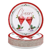 50 Pcs 9 Inch Cheers Cocktail Party Paper Plates - Grencian