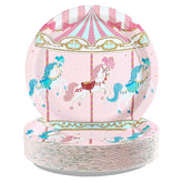 50 Pcs 9-inch Carousel Party Paper Plates - Grencian