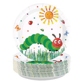 50 Pcs 9-inch Caterpillar Sunshine Party Paper Plates - Grencian