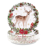 50 Pcs 9 Inch Christmas Reindeer Party Paper Plates - Grencian