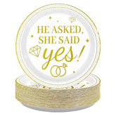 50 Pcs 9-inch Happy Engagement Party Paper Plates