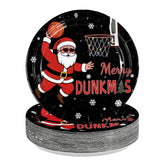 50 Pcs 9 Inch Santa Dunk Party Paper Plates - Grencian