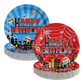 50 Pcs 9-inch Spider Birthday Party Paper Plates - Grencian