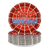 50 Pcs 9-inch Spider Web Birthday Party Paper Plates - Grencian