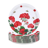 50 Pcs 9-inch Spring Geranium Party Paper Plates - Grencian