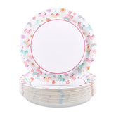 50 Pcs 9-inch Unicorn Birthday Party Paper Plates - Grencian