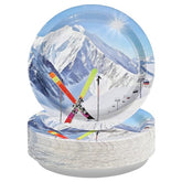 50 Pcs 9-inch Winter Ski Party Paper Plates - Grencian