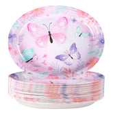 50 Pcs Butterfly Oval Paper Plates - Grencian