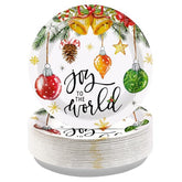 50 Pcs Christmas Balls Pine Cone Party Paper Plates - Grencian