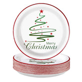 50 Pcs Christmas Green Tree Party Paper Plates - Grencian