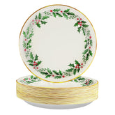 50 Pcs Christmas Holly Leaf Party Paper Plates - Grencian
