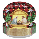50 Pcs Christmas Jesus Oval Paper Plates - Grencian