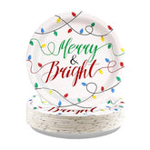 50 Pcs Christmas Light Bulb Party Paper Plates - Grencian