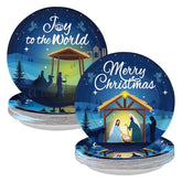50 Pcs Christmas Nativity Party Paper Plates - Grencian